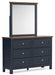 Signature Design Brown/Blue Dresser and Mirror
