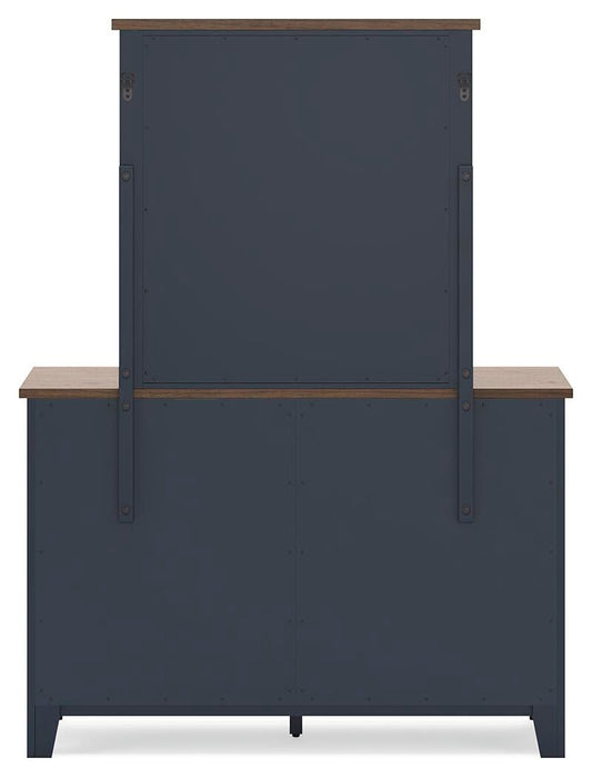 Signature Design Brown/Blue Dresser and Mirror