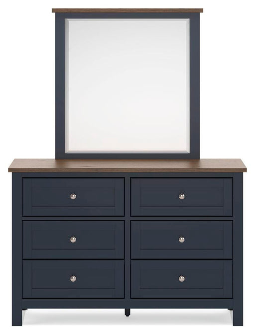 Signature Design Brown/Blue Dresser and Mirror