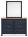 Signature Design Brown/Blue Dresser and Mirror