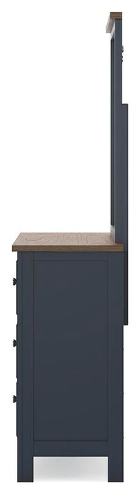 Signature Design Brown/Blue Dresser and Mirror