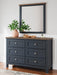 Signature Design Brown/Blue Dresser and Mirror
