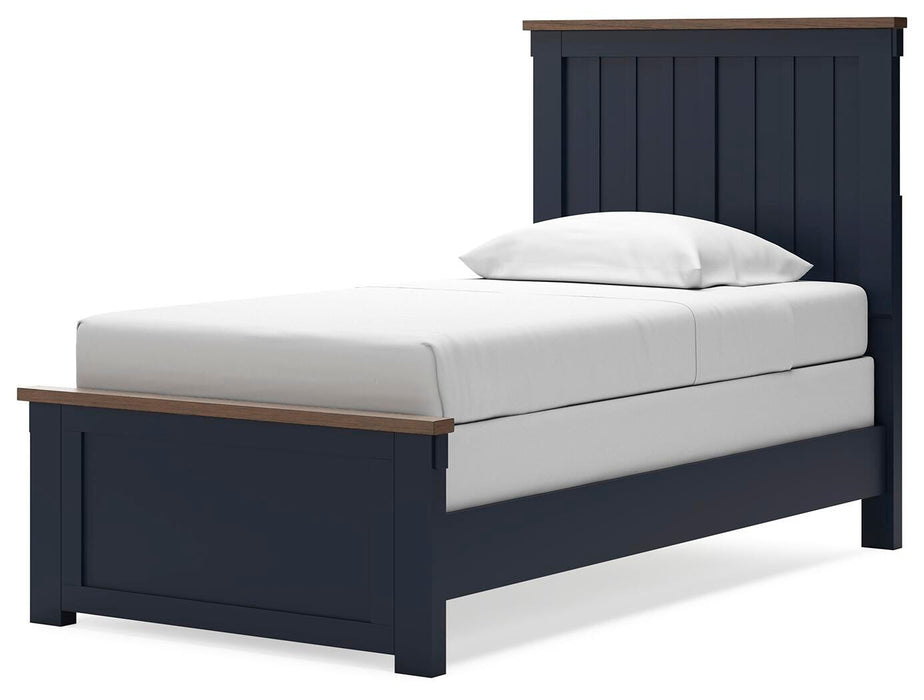 Signature Design Brown/Blue Twin Panel Bed