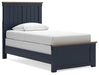 Signature Design Brown/Blue Twin Panel Bed