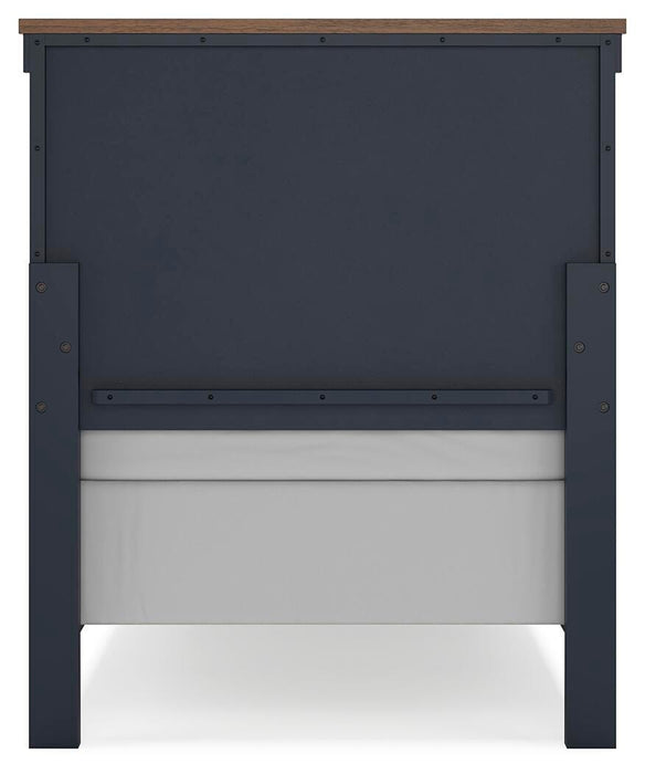 Signature Design Brown/Blue Twin Panel Bed