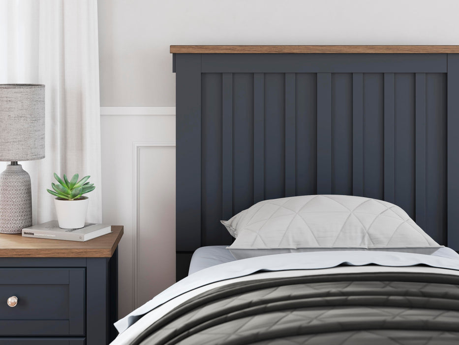 Signature Design Brown/Blue Twin Panel Headboard