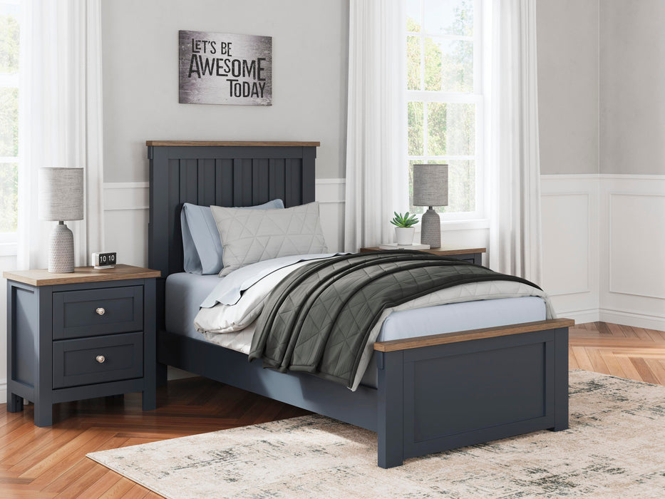 Signature Design Brown/Blue Twin Panel Bed