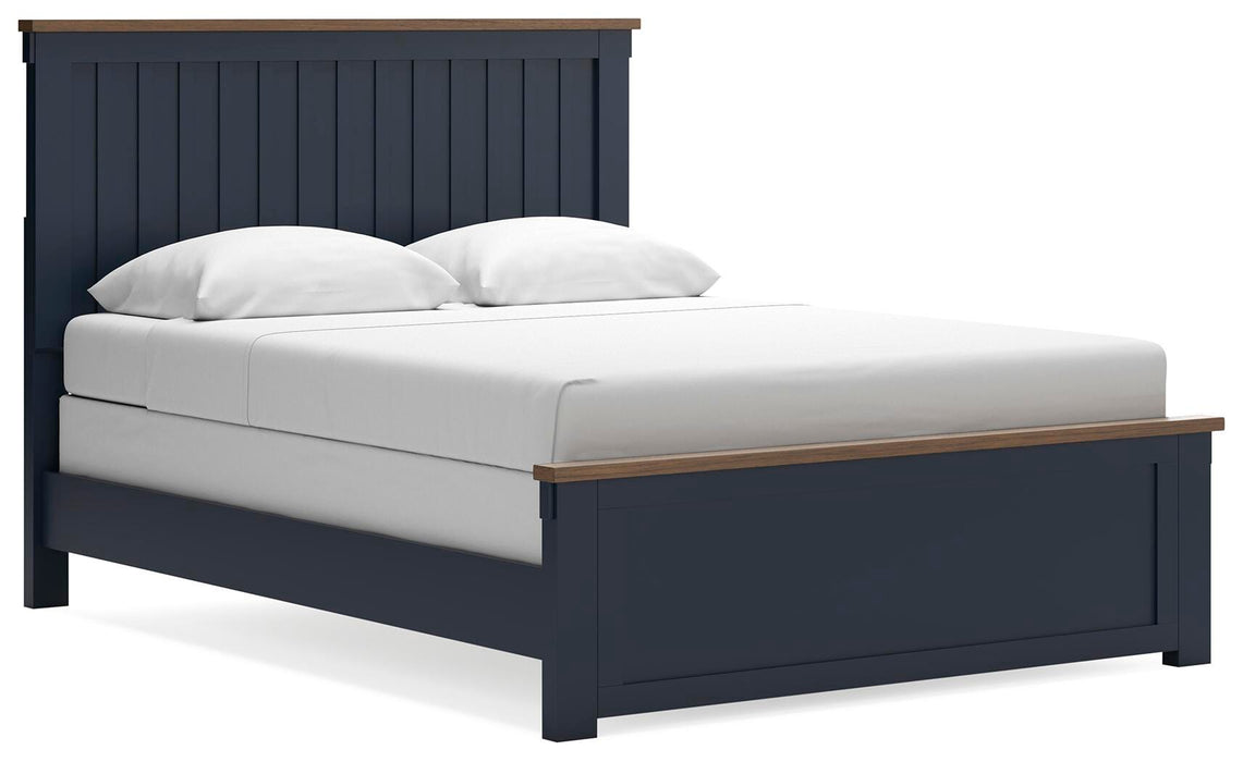 Signature Design Brown/Blue Queen Panel Bed