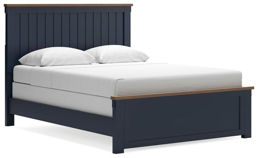 Signature Design Brown/Blue Queen Panel Bed