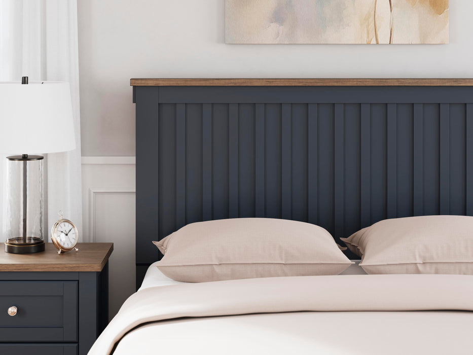 Signature Design Brown/Blue Queen Panel Headboard