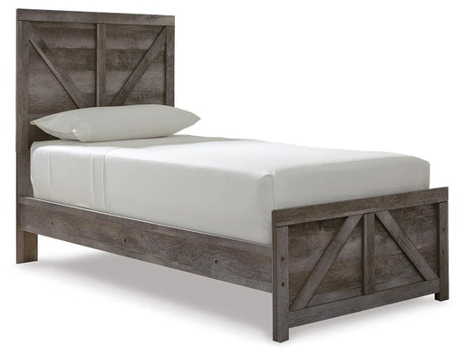 Signature Design Gray Twin Crossbuck Panel Bed