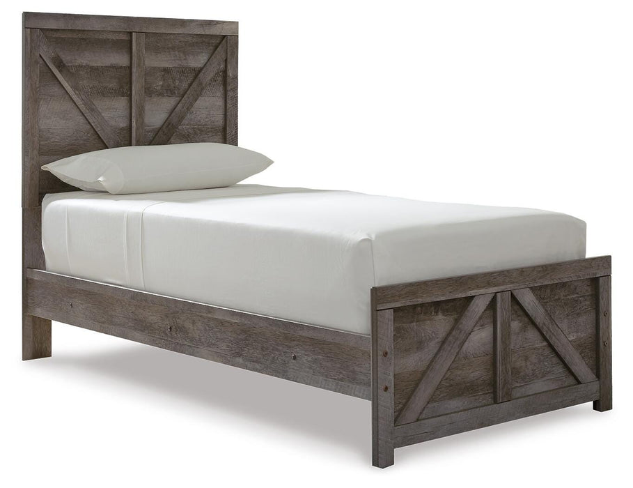 Signature Design Gray Twin Crossbuck Panel Bed