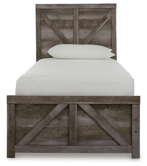 Signature Design Gray Twin Crossbuck Panel Bed