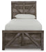 Signature Design Gray Twin Crossbuck Panel Bed