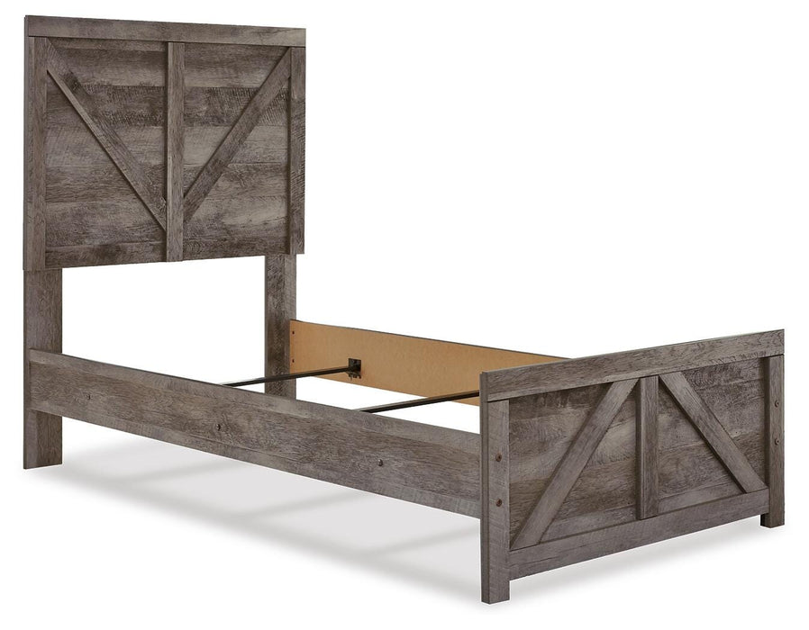 Signature Design Gray Twin Crossbuck Panel Bed