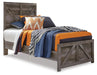 Signature Design Gray Twin Crossbuck Panel Bed