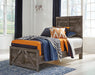 Signature Design Gray Twin Crossbuck Panel Bed