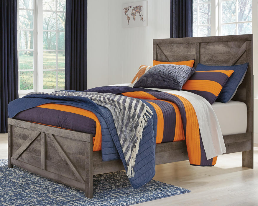 Signature Design Gray Full Crossbuck Panel Bed