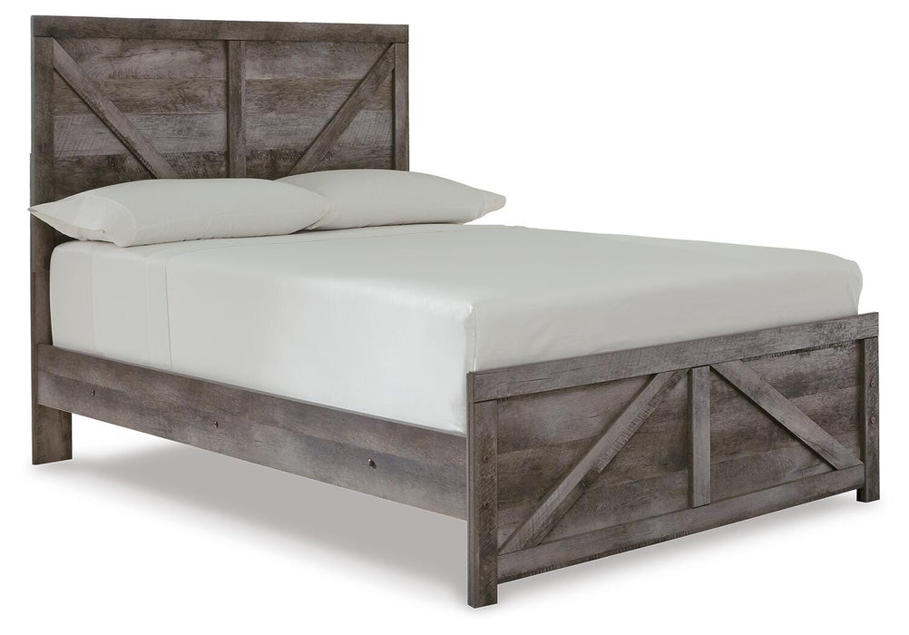 Signature Design Gray Full Crossbuck Panel Bed