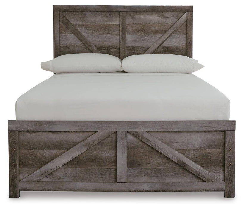 Signature Design Gray Full Crossbuck Panel Bed