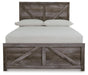 Signature Design Gray Full Crossbuck Panel Bed