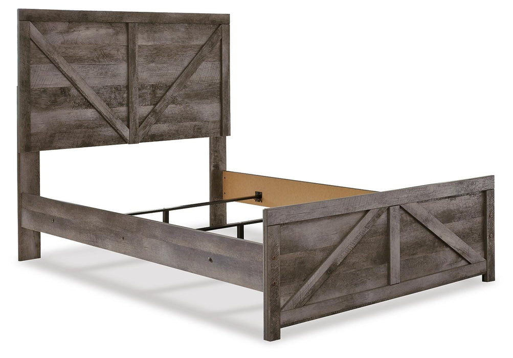 Signature Design Gray Full Crossbuck Panel Bed