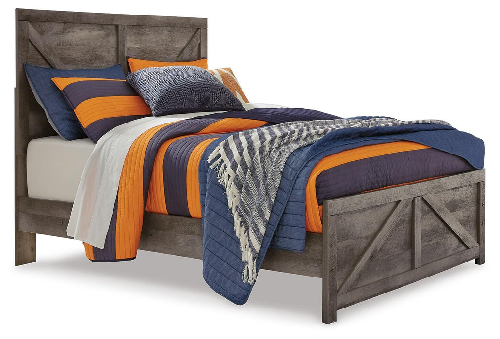 Signature Design Gray Full Crossbuck Panel Bed