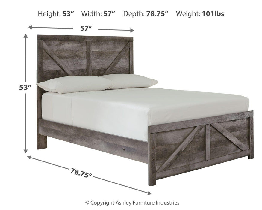 Signature Design Gray Full Crossbuck Panel Bed