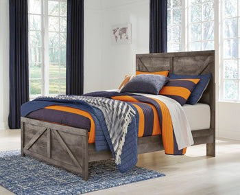 Signature Design Gray Full Crossbuck Panel Bed