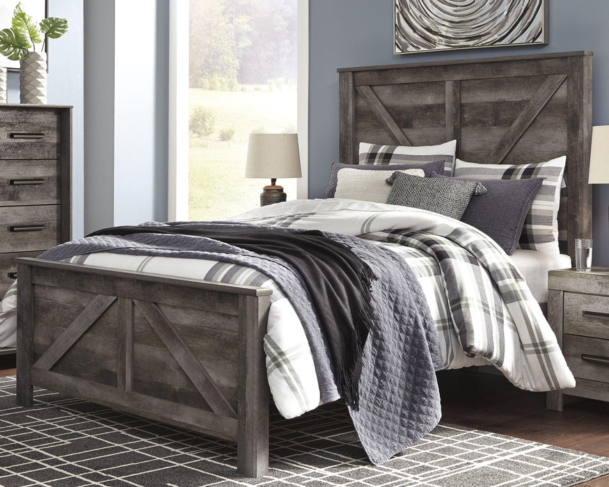 Signature Design Gray Queen Crossbuck Panel Bed