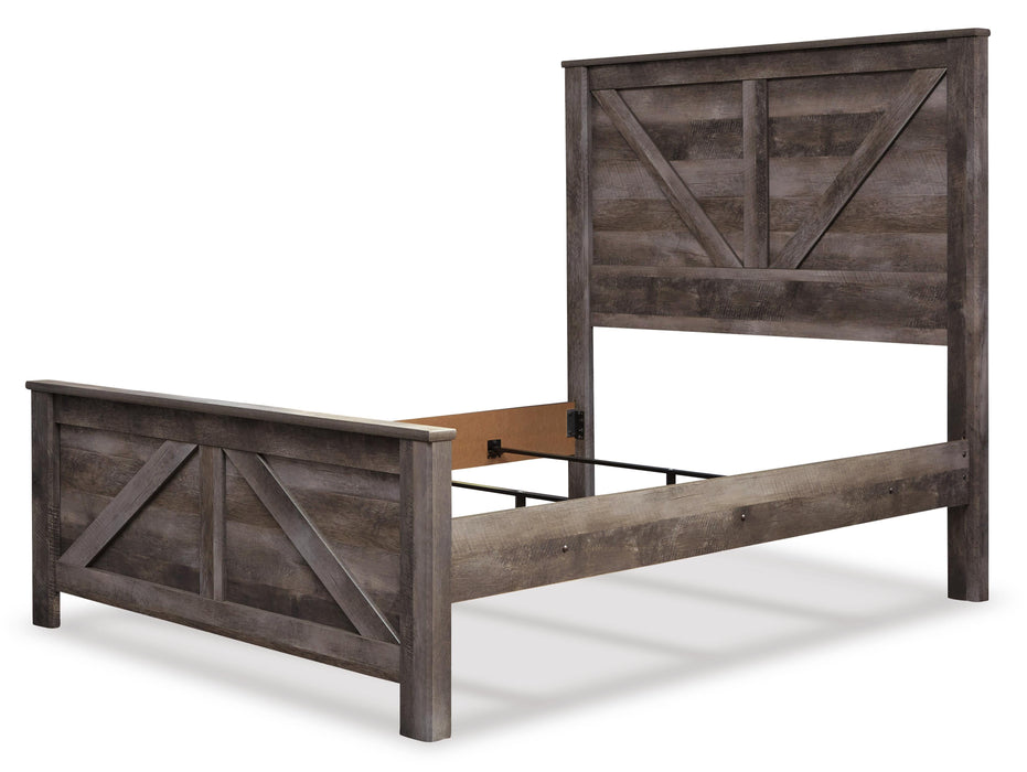 Signature Design Gray Queen Crossbuck Panel Bed