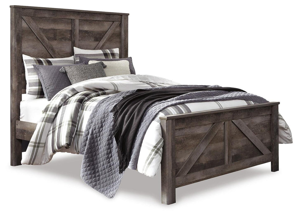 Signature Design Gray Queen Crossbuck Panel Bed