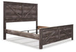 Signature Design Gray King Crossbuck Panel Bed