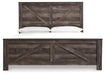 Signature Design Gray King Crossbuck Panel Bed