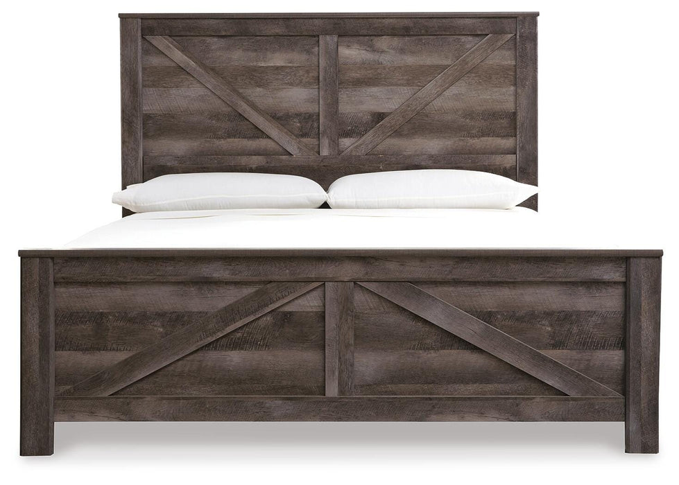Signature Design Gray King Crossbuck Panel Bed