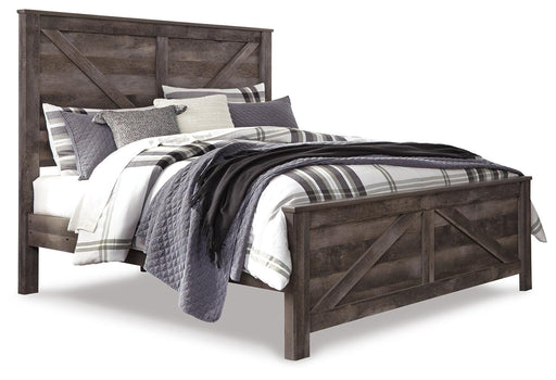 Signature Design Gray King Crossbuck Panel Bed