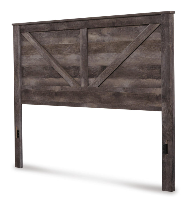 Signature Design Gray King Crossbuck Panel Bed