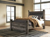 Signature Design Gray Queen Upholstered Poster Bed