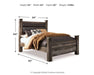 Signature Design Gray Queen Upholstered Poster Bed