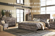 Signature Design Gray King Crossbuck Panel Bed