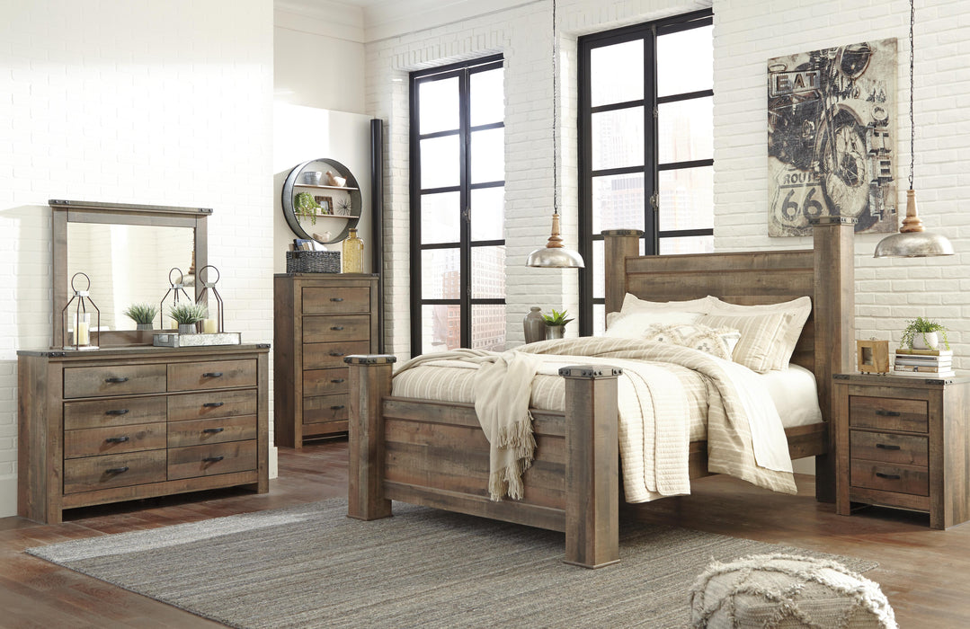 Signature Design Brown Queen Poster Bed