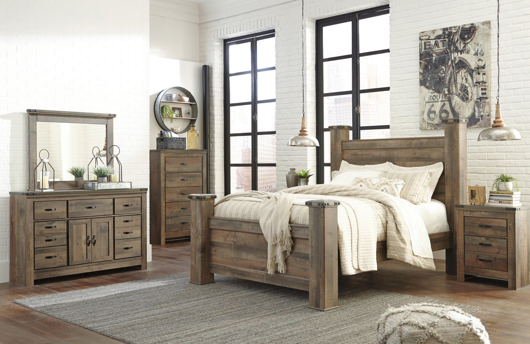 Signature Design Brown Queen Poster Bed