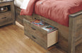 Signature Design Brown Twin Bookcase Bed with 2 Storage Drawers