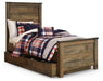 Signature Design Brown Twin Panel Bed with 1 Large Storage Drawer