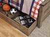 Signature Design Brown Twin Panel Bed with 1 Large Storage Drawer
