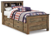 Signature Design Brown Twin Bookcase Bed with 2 Storage Drawers