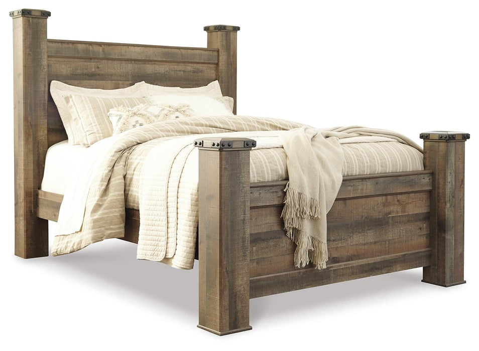 Signature Design Brown Queen Poster Bed