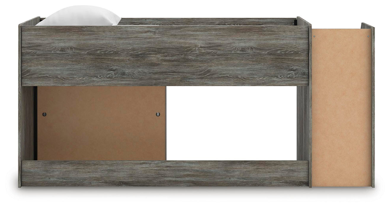 Signature Design Gray Twin Loft Bed with Bookcase Storage