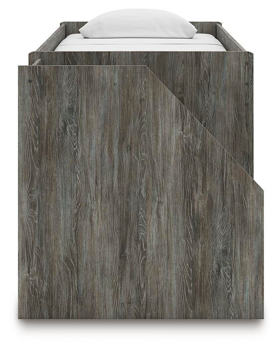 Signature Design Gray Twin Loft Bed with Bookcase Storage