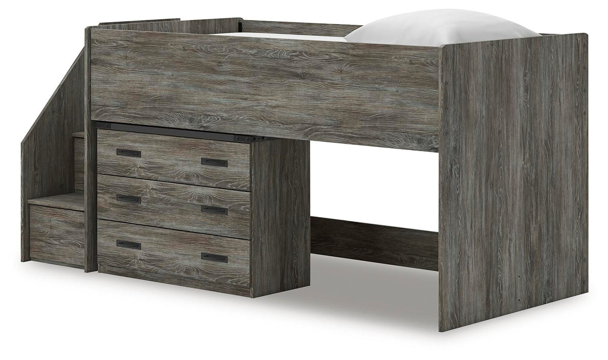 Signature Design Gray Twin Loft Bed with Drawer Storage